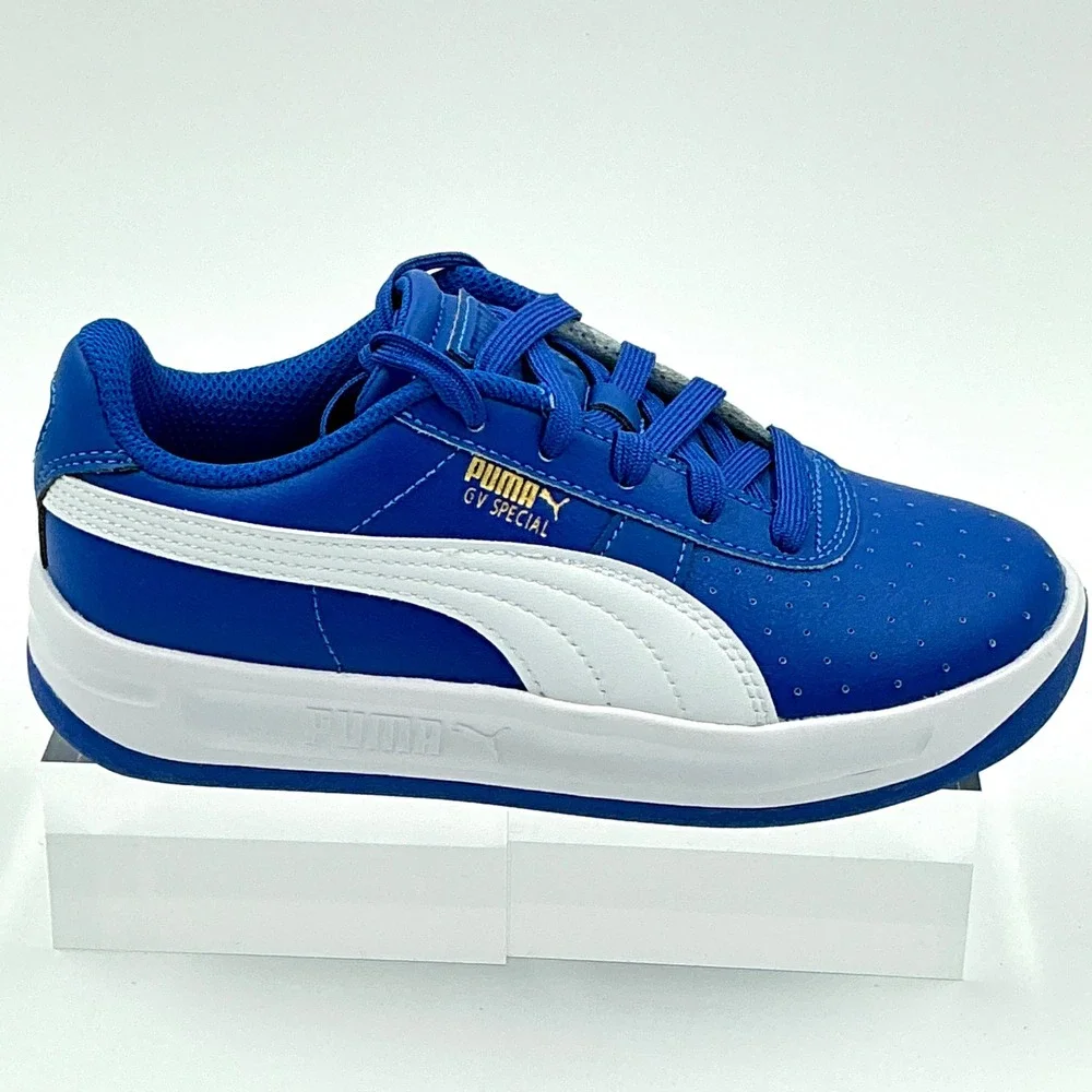 Puma Kids Size 2C 2 Childs GV Special Royal Blue White Sneakers NEW